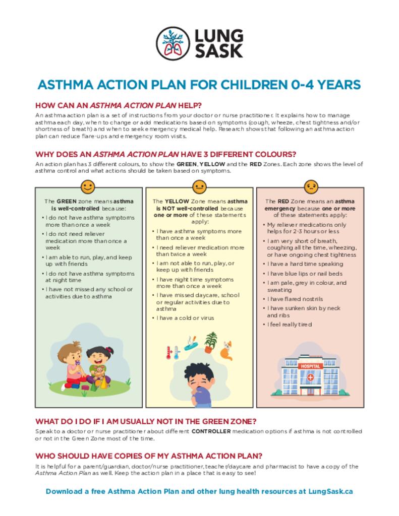 Asthma Action Plan, Little Pediatric (0-4) 